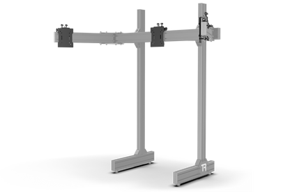Gray metal bike stand on a white background
