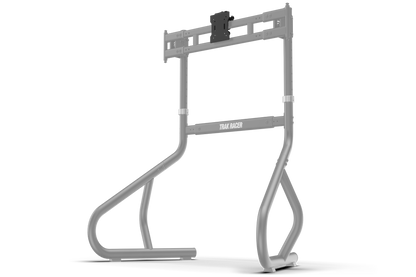 Gray bike rack on a white background