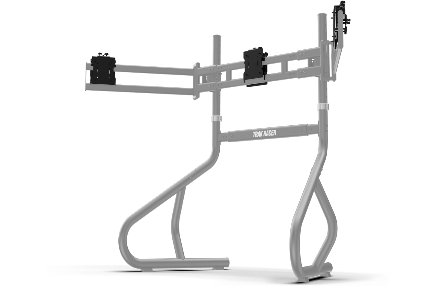 Gray bike rack on a white background