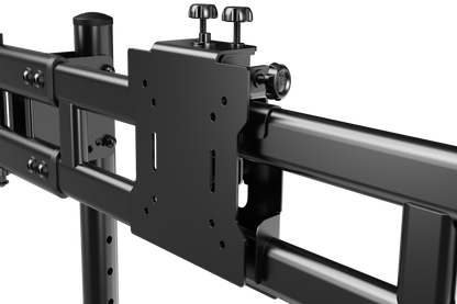 Black TV wall mount bracket on a white background