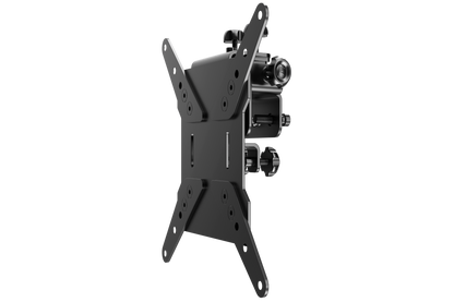 Black TV wall mount on a white background