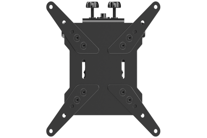 Black TV wall mount bracket on a white background