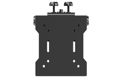 Black TV wall mount bracket on a white background