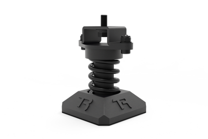 Black adjustable stand on a white background