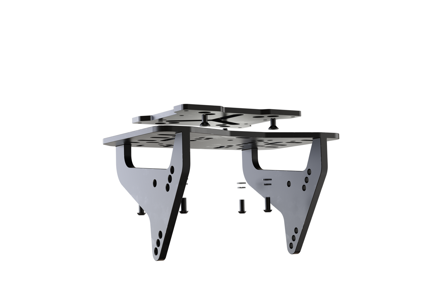 Metal bracket or stand on a white background