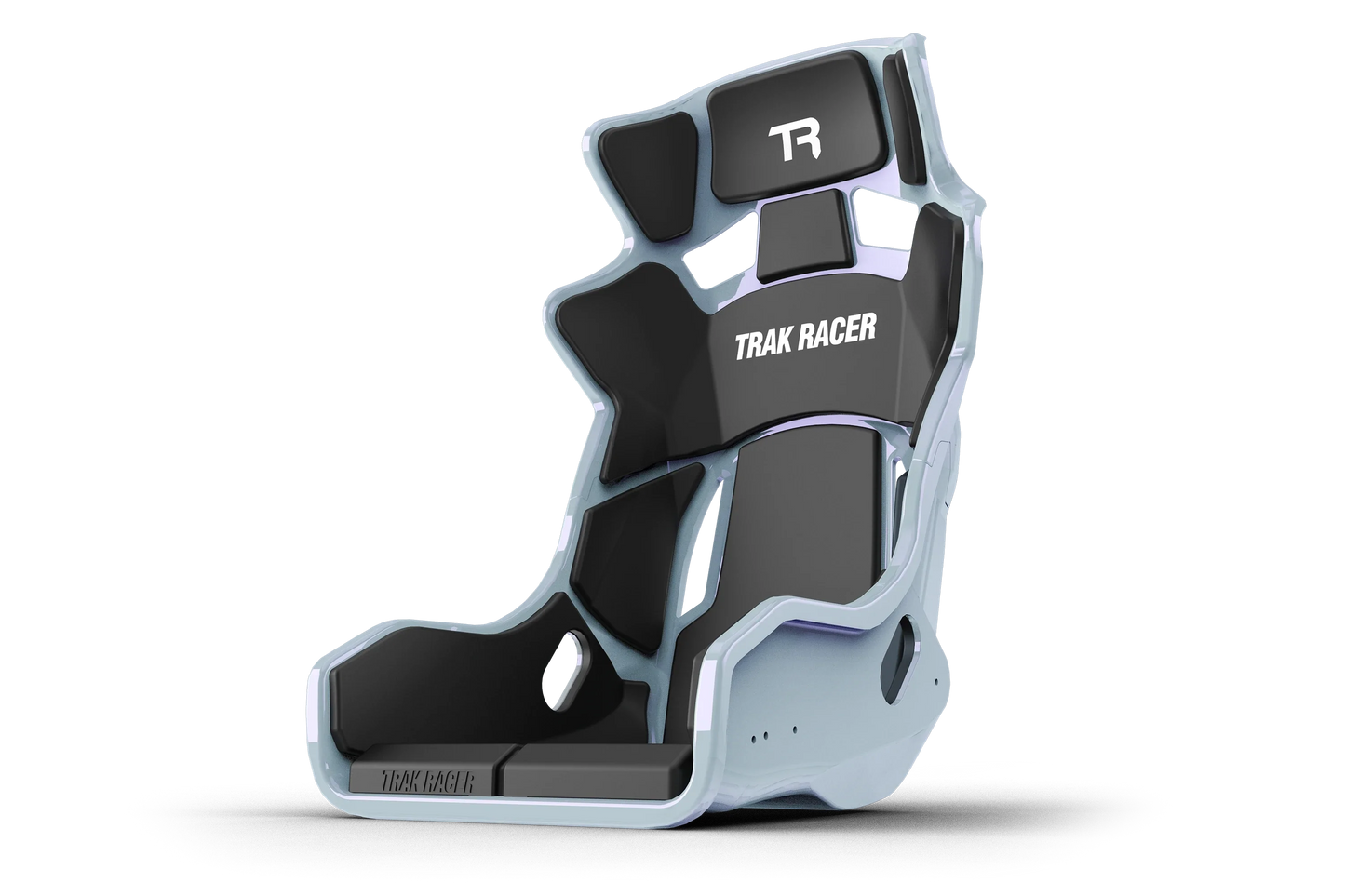 Gaming chair with 'Trak Racer' branding on a white background
