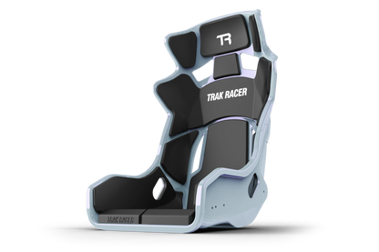 Gaming chair with 'Trak Racer' branding on a white background