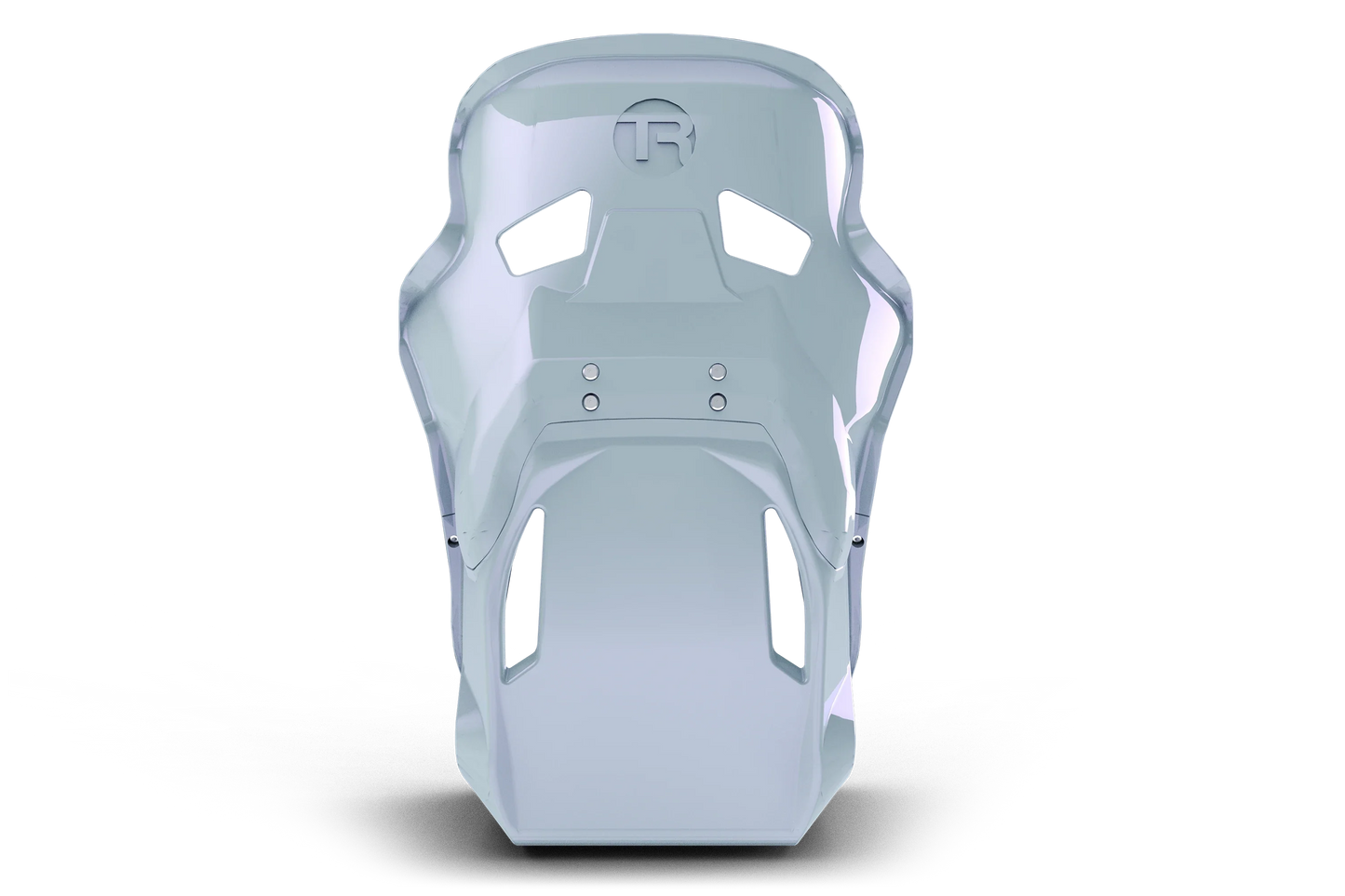 Light blue bicycle bottle cage on a white background
