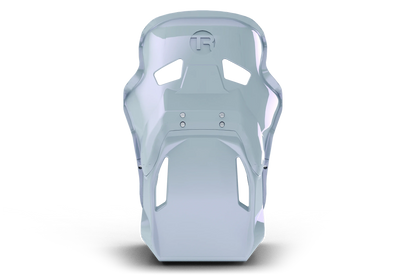 Light blue bicycle bottle cage on a white background