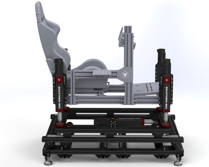 Racing seat mount system on a white background