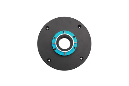 Black circular component with a blue center on a white background
