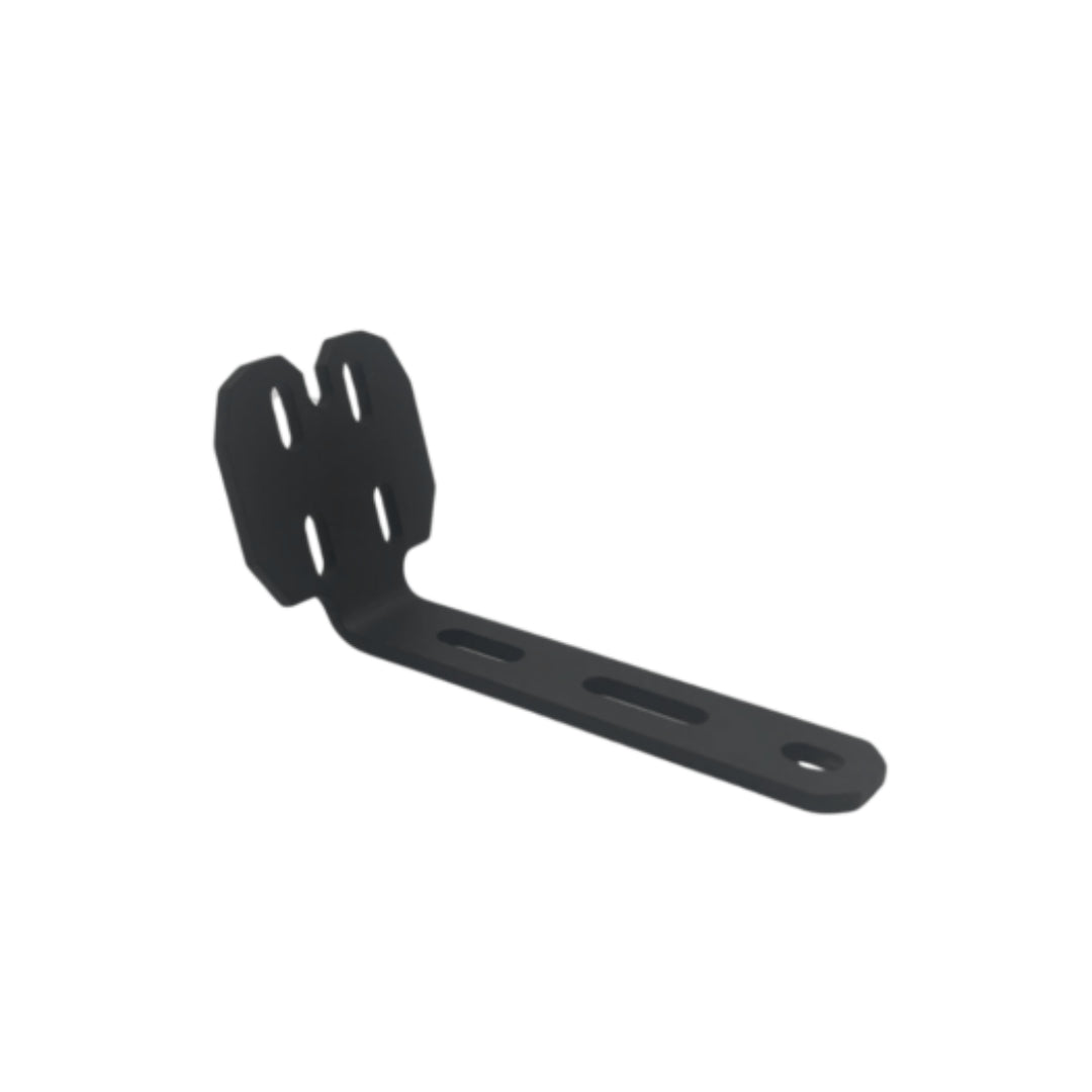 Black metal bracket on a white background