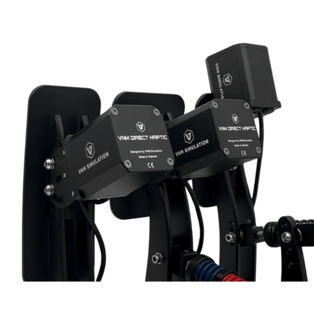 Black haptic device with multiple sensors on a white background