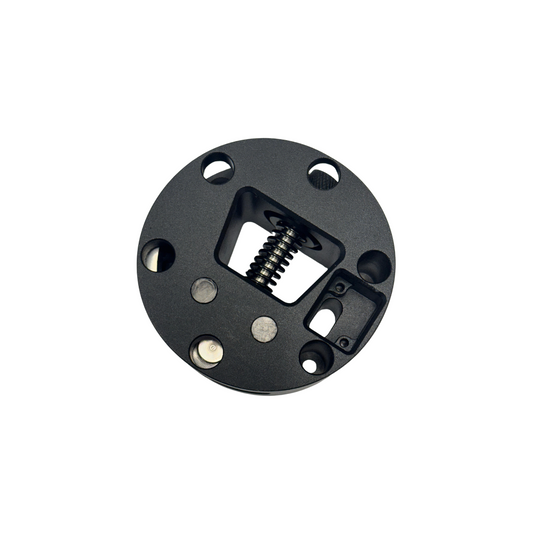 VNM quick release base side angled view for sim racing