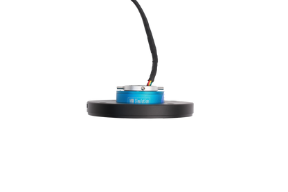 Small electronic component with a blue section on a white background