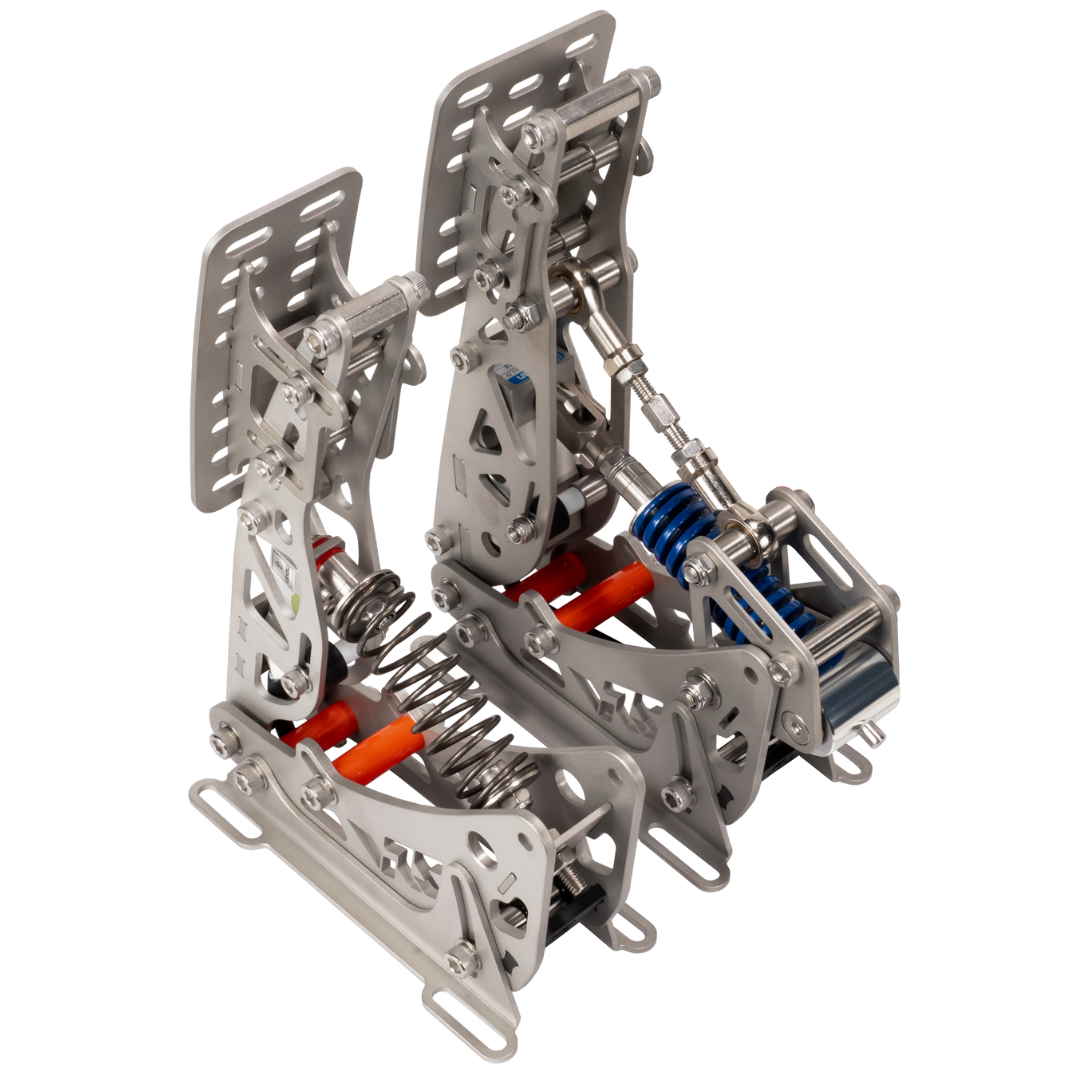 Metallic mechanical model on a white background