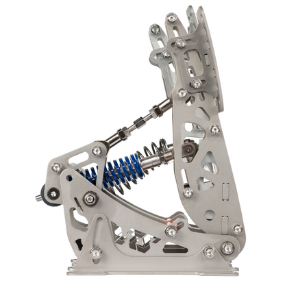 Metal mechanical arm with springs on a white background