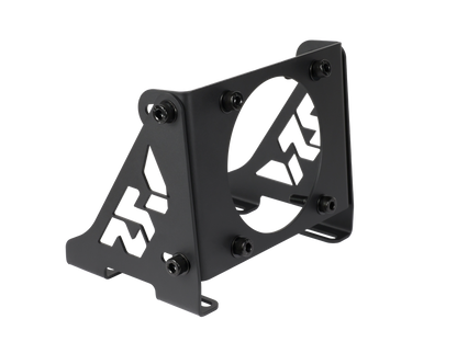 Metal bracket with branding on a white background