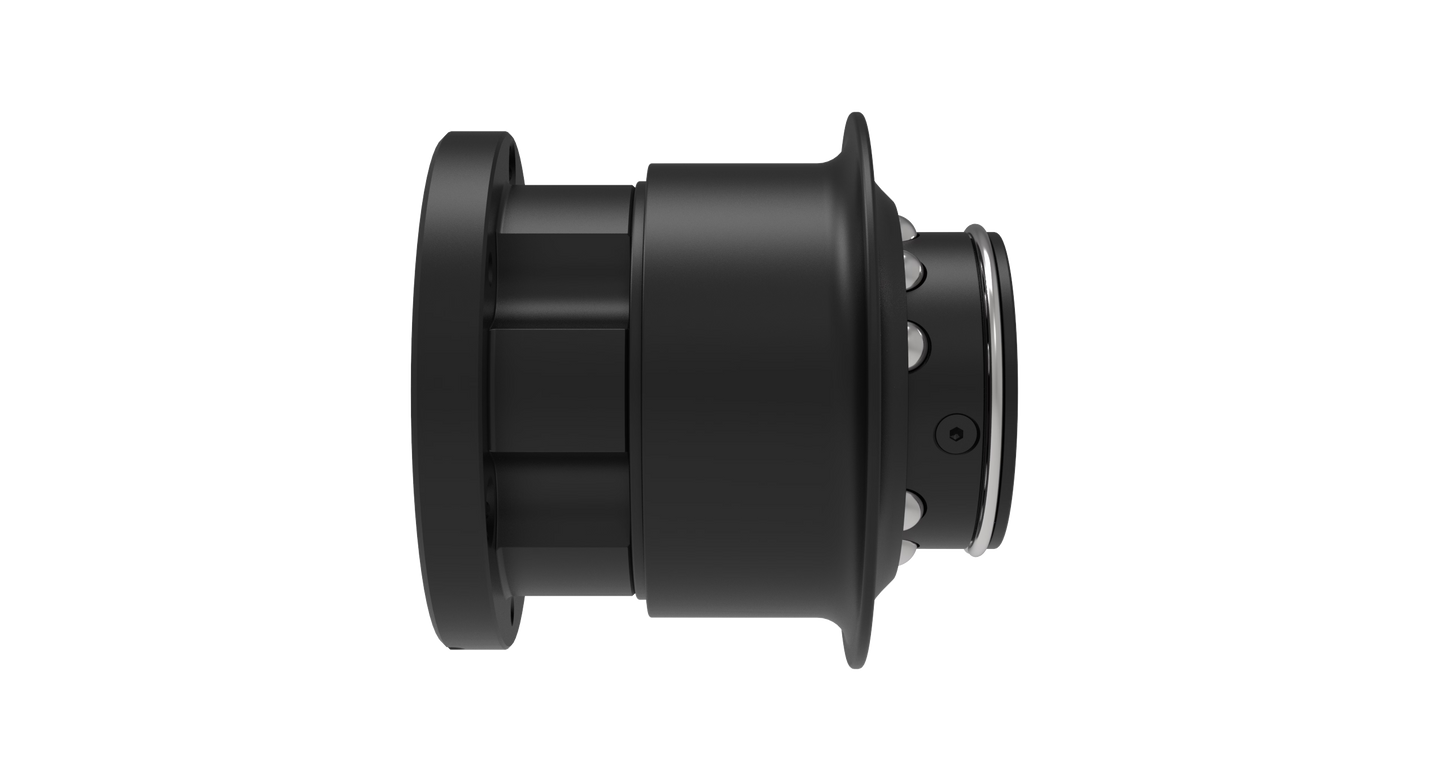 Black bicycle hub on a white background