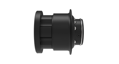 Black bicycle hub on a white background