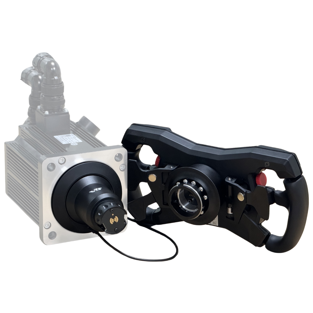 Steering wheel and gear box on a white background