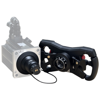 Steering wheel and gear box on a white background