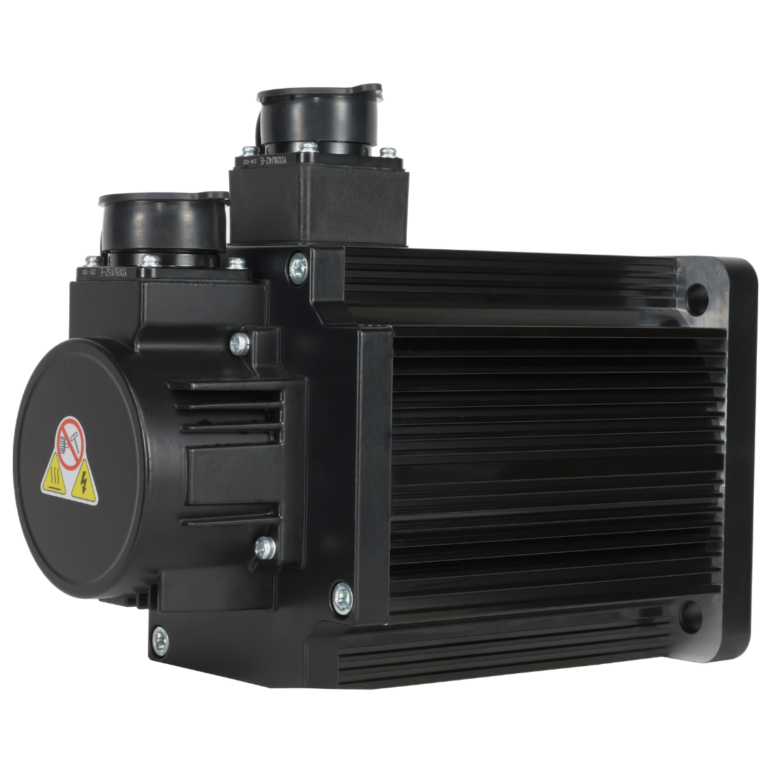 Black industrial motor on a white background