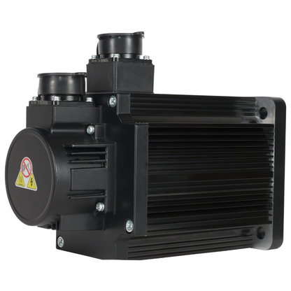 Black industrial motor on a white background
