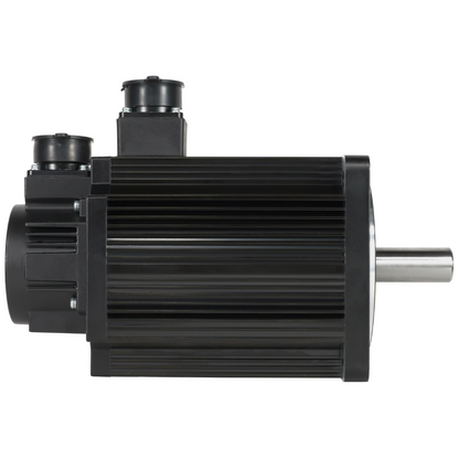 Black gear motor on a white background