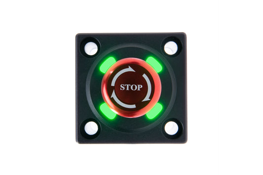 Simagic Alpha Kill Switch – emergency stop for sim racing wheelbase lit up