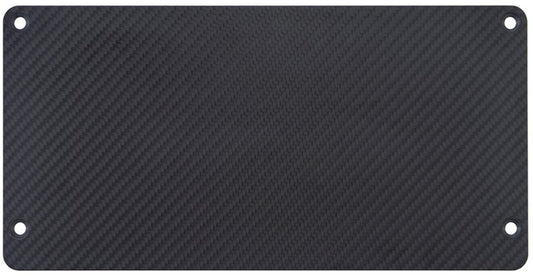 A black carbon fiber heel plate designed for Simagic P2000 pedal sets with mounting holes visible.