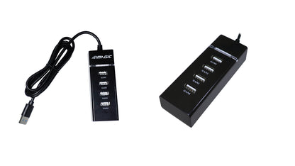 Simagic USB Canbus Hub – mounted on sim racing rig for cable management