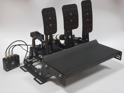 VNM Simulation Pedal Set mounted on baseplate for sim racing 